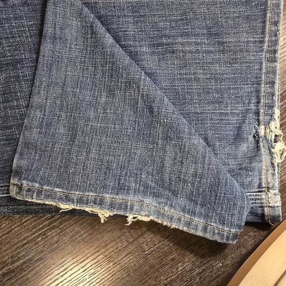 Carhartt Women's Boot Cut Jeans - Blue with Gold Stitching - Picture 6 of 7